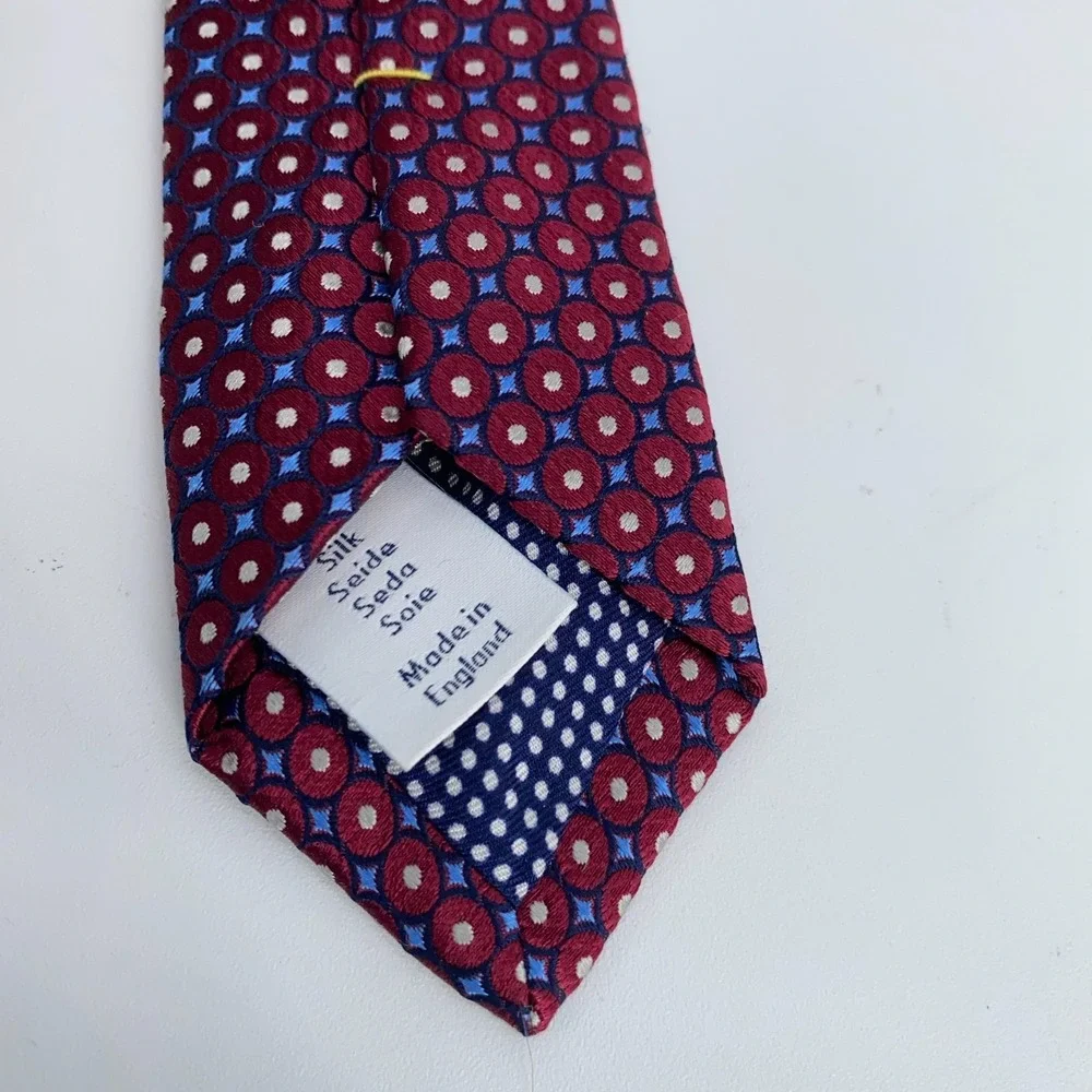 Eton Tie Mens One Size Multi Patterned Silk Classic Fit Necktie England Made NWT